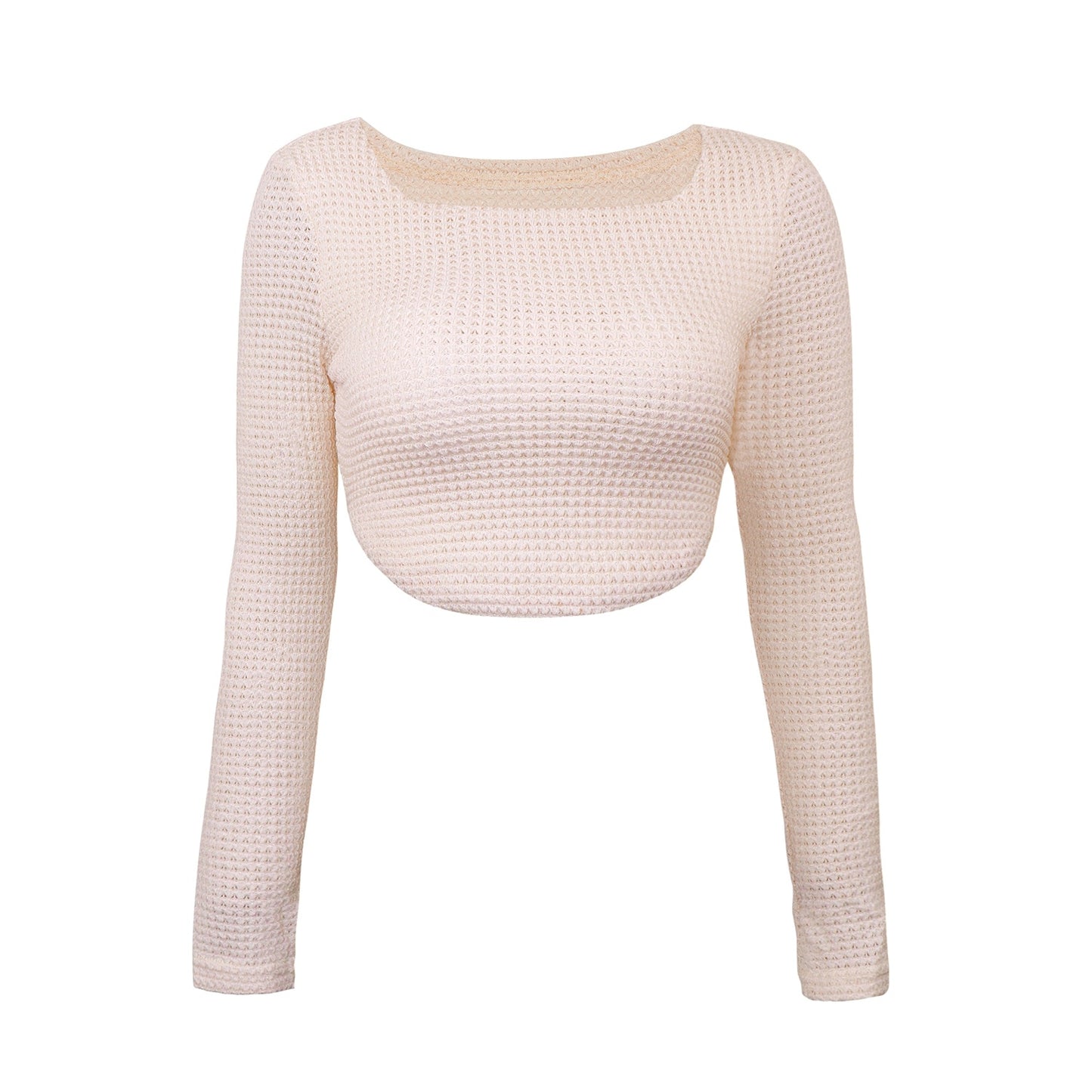 Long Sleeve Square Neck Knitted Crop Top Women Y2k Sexy T Shirts
