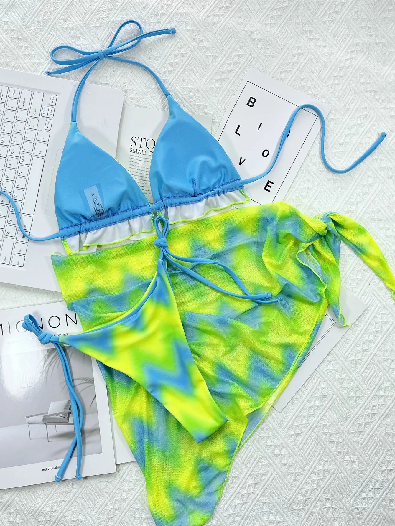 Sexy Tie-Dyed Mesh Bikini Set