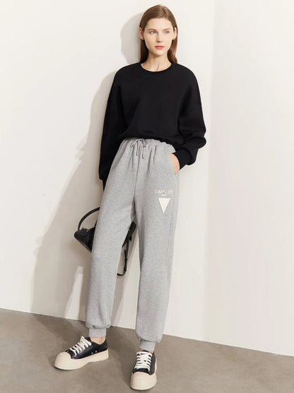 Minimalism Ankle-Length Casual Straight Sweatpants