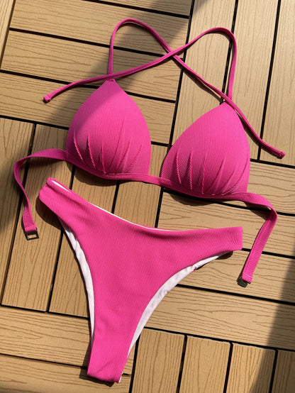 Sexy Hard-Cup Triangle Bikini Set