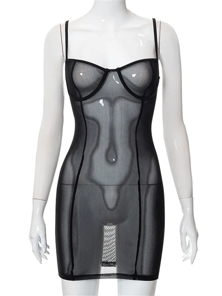 Mesh See Through  Summer Mini Dresses