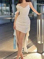 Flirty Off-Shoulder Sultry  Ruffled Halter Mini Dresses