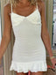 Sleeveless Spaghetti Strap V-Neck Mini Dresses