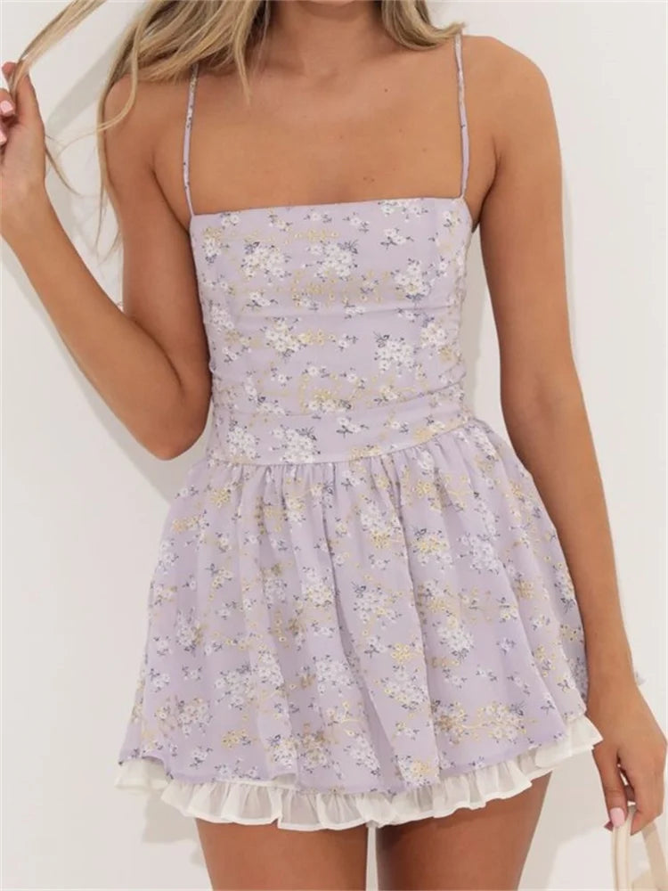 Sleeveless Spaghetti Strap Backless Mini Dresses Main image