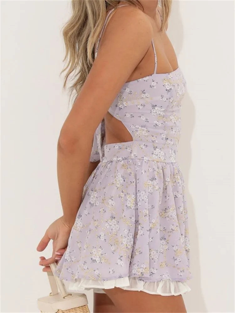 Sleeveless Spaghetti Strap Backless Mini Dresses Secondary image