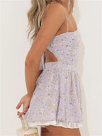 Sleeveless Spaghetti Strap Backless Mini Dresses