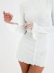 Elegant Long Sleeve Lace Bodycon Mini Dresses