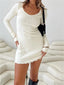Slim Fit Spring Autumn Round Neck Mini Dresses