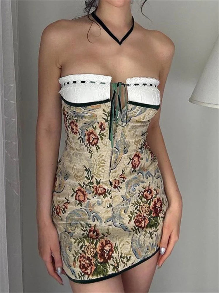90s Aesthetic Strapless Tube Mini Dresses Main image