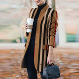 Plaid Printing Long Thin Coat