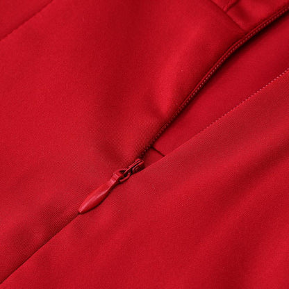 Runway Fashion Sexy Off-Shoulder Split Red Corset Dress