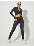 Classic Skinny Jeans Women High Waist Stretch Jean Fashion Wash Denim Leggings Slim Elastic Pencil Pant