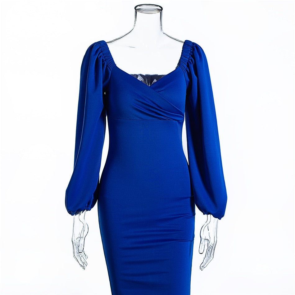 Classic Christmas Evening Formal Date Office Party Midi Dress