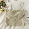 Cotton Basic Strapy Padded Camis