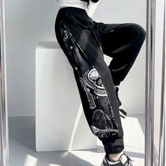 Women's Korean High Street Style Loose Fit Elastic Casual Sweatpants