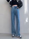 Jeans Hight Waist Women Mom Fashion Elastic Waist Denim Pants