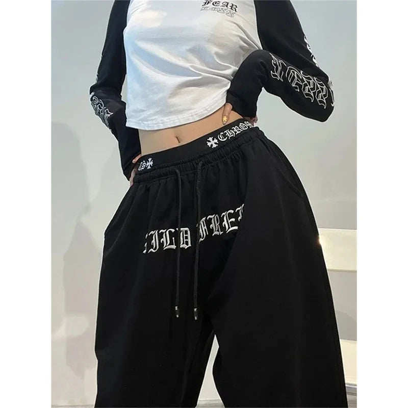 Oversized  Y2K  Streetwear  Wide Leg Letter Print Sweatpants Main image