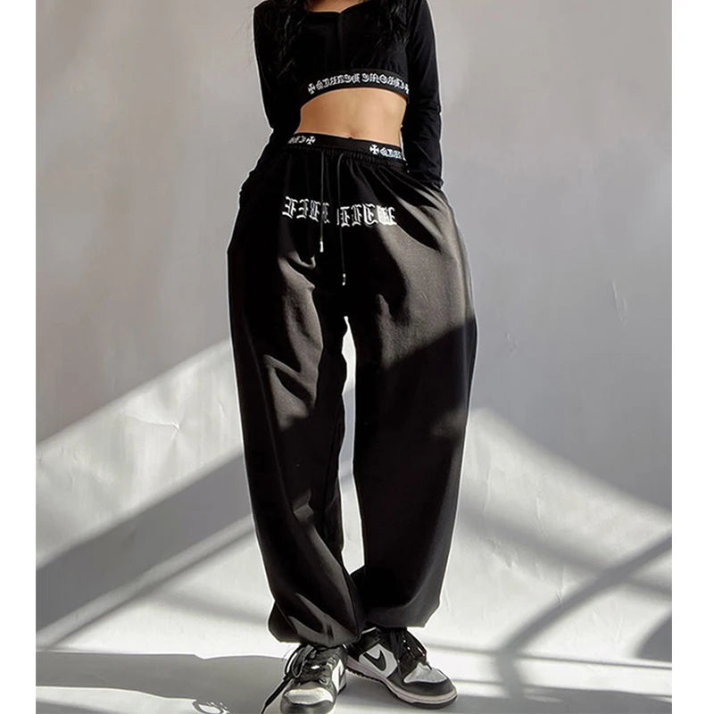 Oversized  Y2K  Streetwear  Wide Leg Letter Print Sweatpants Secondary image
