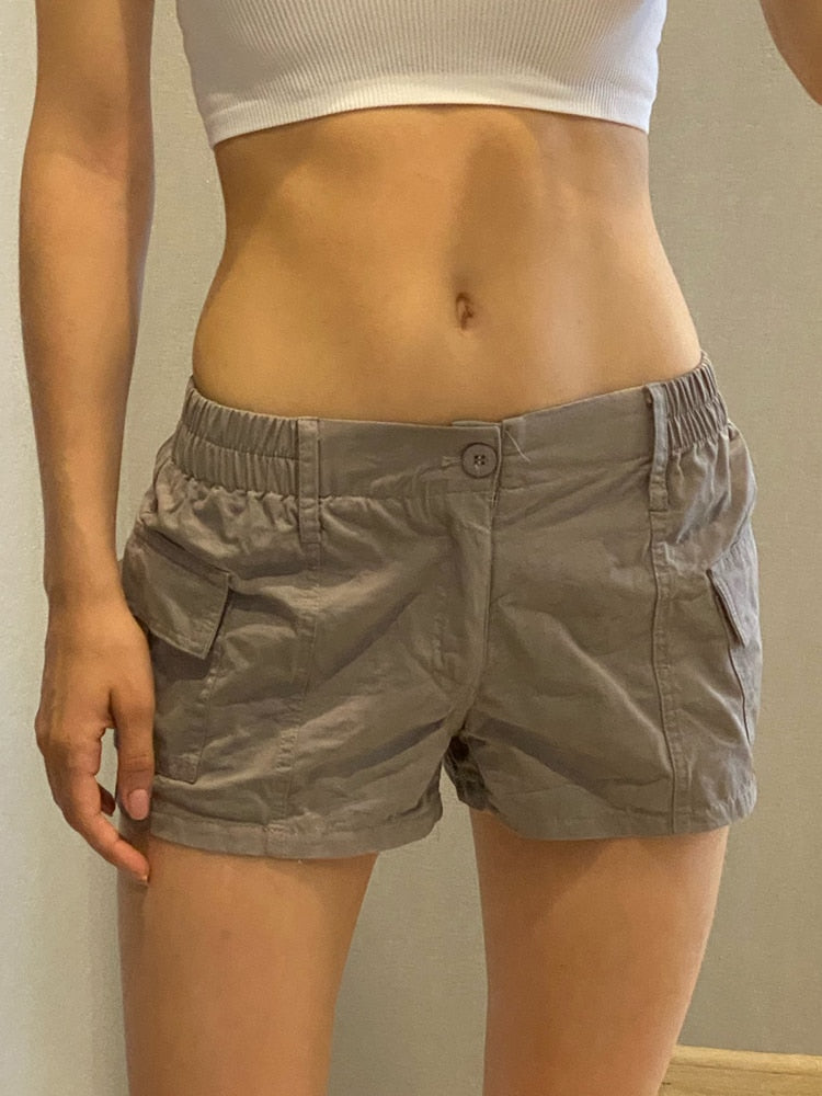 Low Waisted Shorts Harajuku Retro Basic Casual Sporty Bottom Women Biker