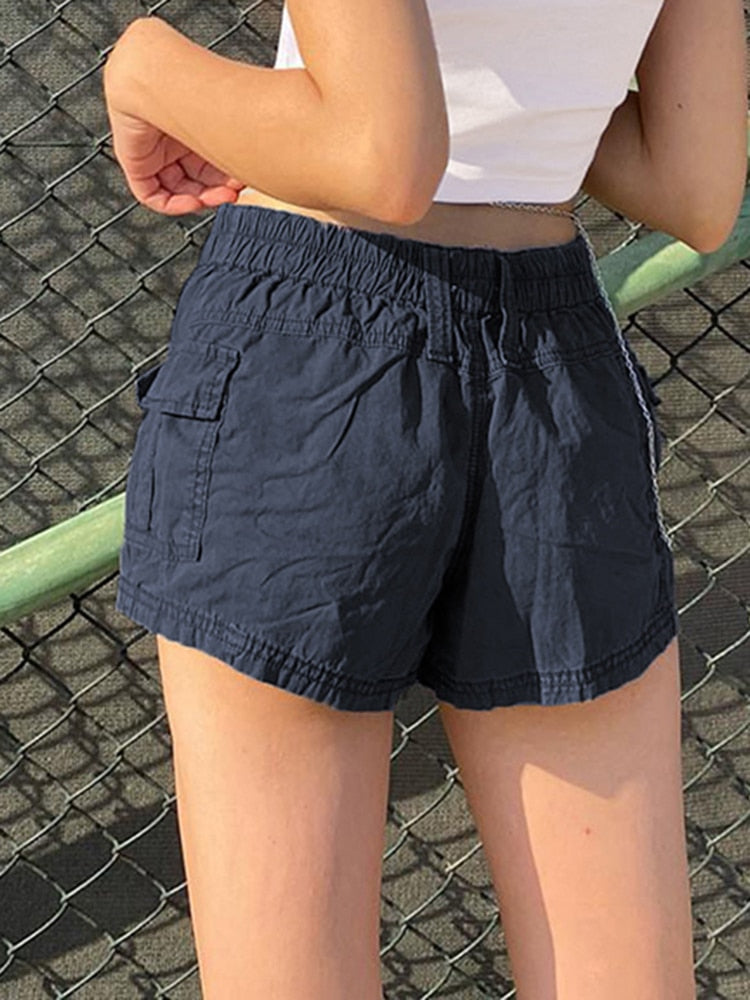 Low Waisted Shorts Harajuku Retro Basic Casual Sporty Bottom Women Biker