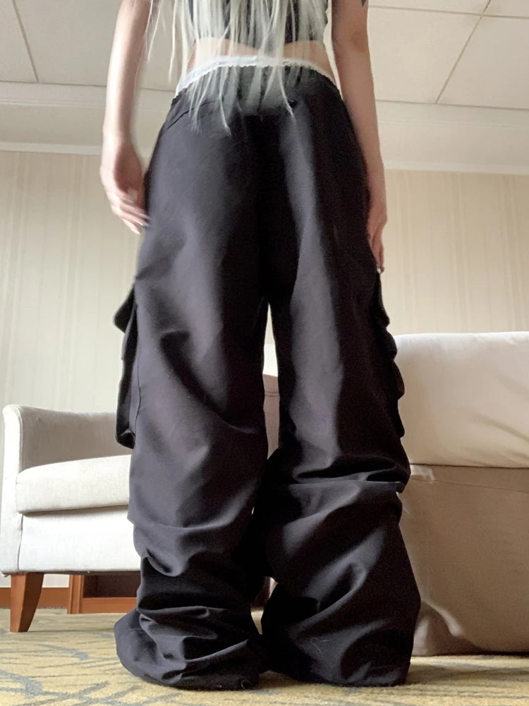 Streetwear Baggy Low Waist Y2K Rockmore Parachute Sweatpants Secondary image