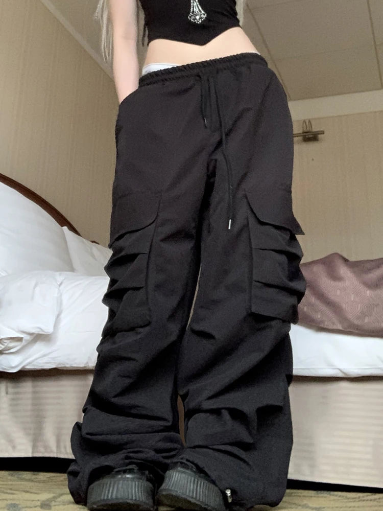 Streetwear Baggy Low Waist Y2K Rockmore Parachute Sweatpants Main image