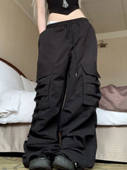 Streetwear Baggy Low Waist Y2K Rockmore Parachute Sweatpants