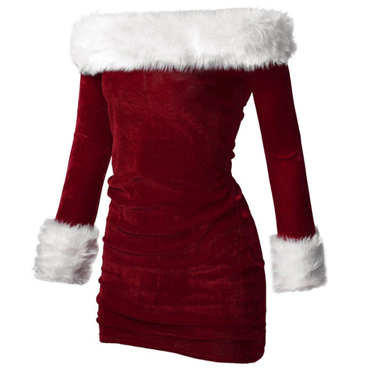 S-2XL Christmas Costume Cosplay Santa Claus Uniform Holiday Party Fancy Dress