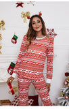 2Pcs Christmas Loungewear Pajama Sets Stripe Long Sleeves Sleepwear