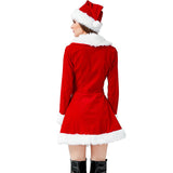 Adult Women Christmas Costume Red Santa Claus New Year Party Outfit Fancy Dress