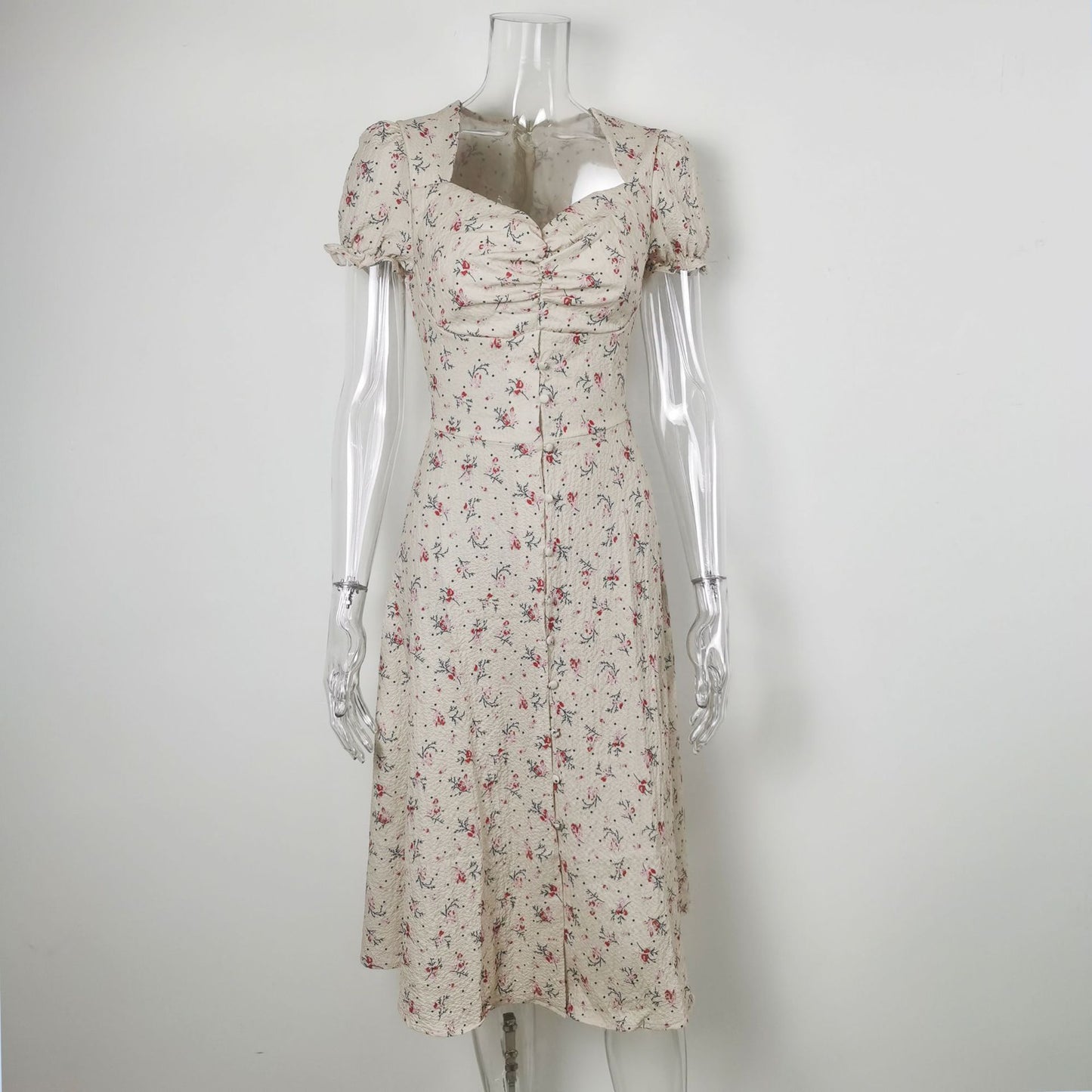 Summer Vintage Women Side Split Long Dress Female Boho Beach Retro Print Sundress Vestido
