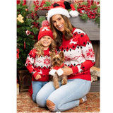 Christmas Sweater Family Mother Daughter Matching Clothes Printing Knitwear
