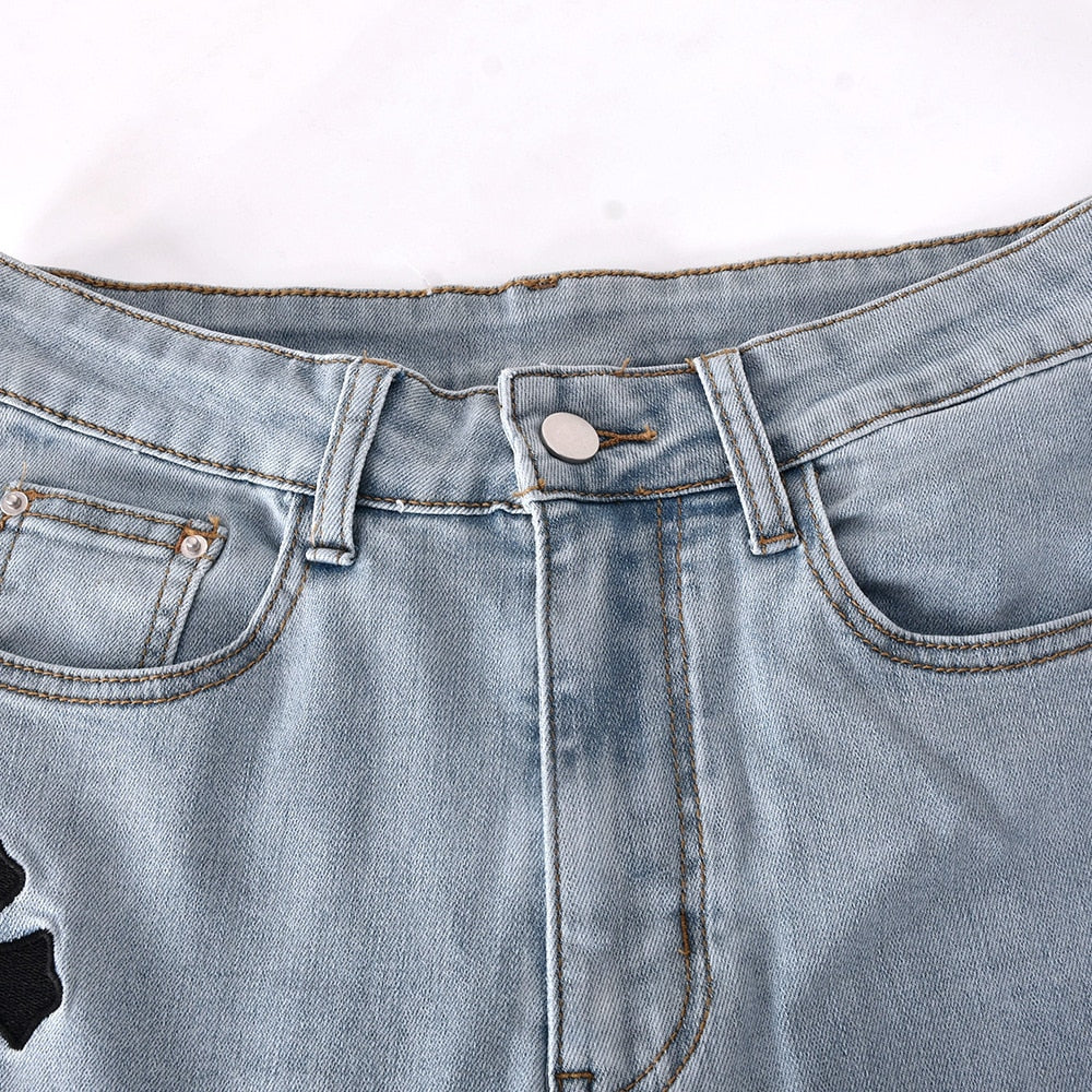 Women Low Waist Vintage Straight Denim Trousers Cyber Y2k Goth Pants Fashion Mom Jeans