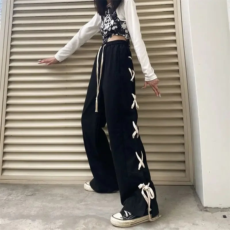 Vintage Y2K All-match Style  Style Office Lady  High Waist   Sweatpants
