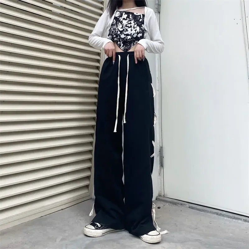 Vintage Y2K All-match Style  Style Office Lady  High Waist   Sweatpants