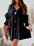 2023 Vintage Petal Sleeve Women Spring Solid Dress