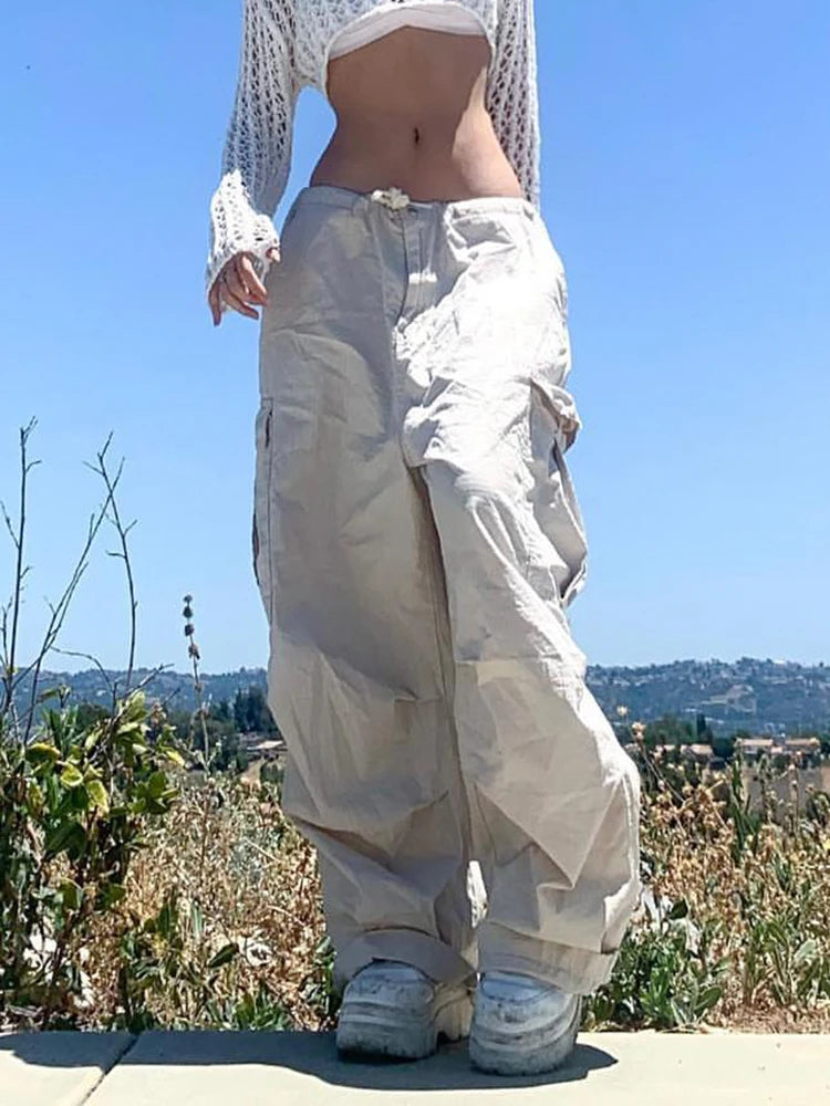 Casual Baggy Light Grey Drawstring Sweatpants Main image