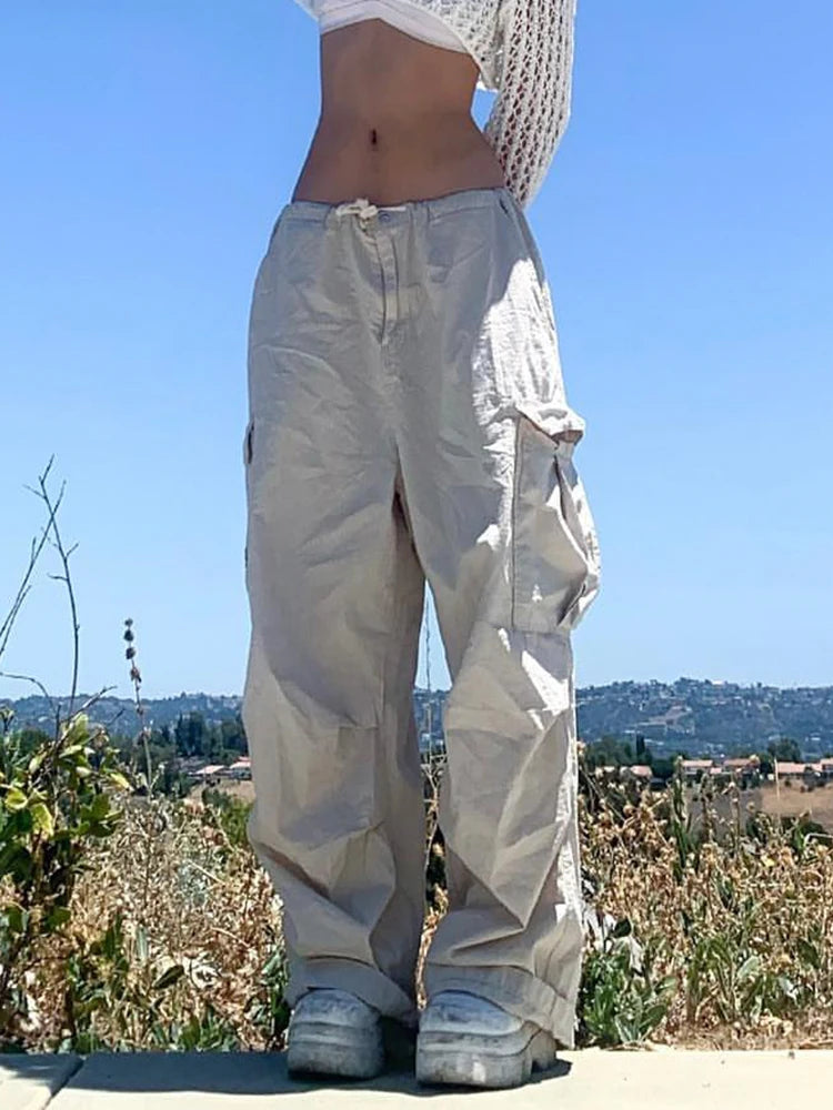 Casual Baggy Light Grey Drawstring Sweatpants Secondary image