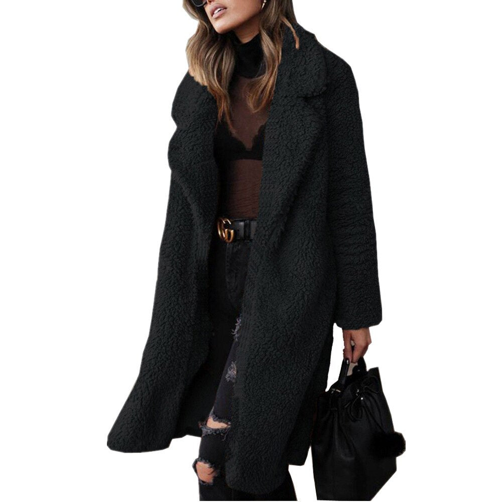Multi-color Faux Fur Long Coat
