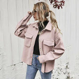 Office Lady Vintage Pockets Trench Jacket