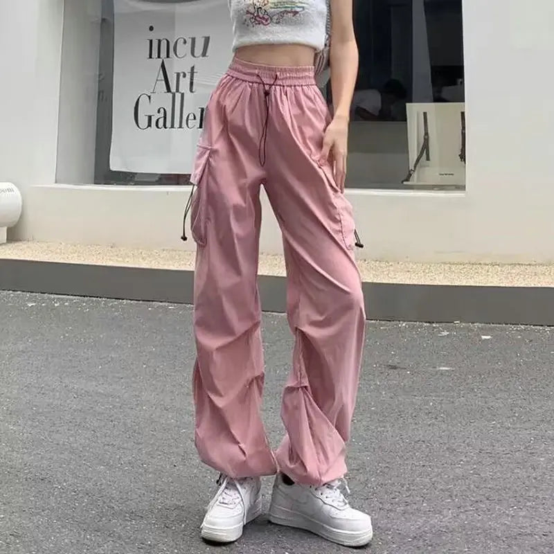 Techwear Parachute Track Pants: Y2K Streetwear Wide Leg Sweatpants Main image