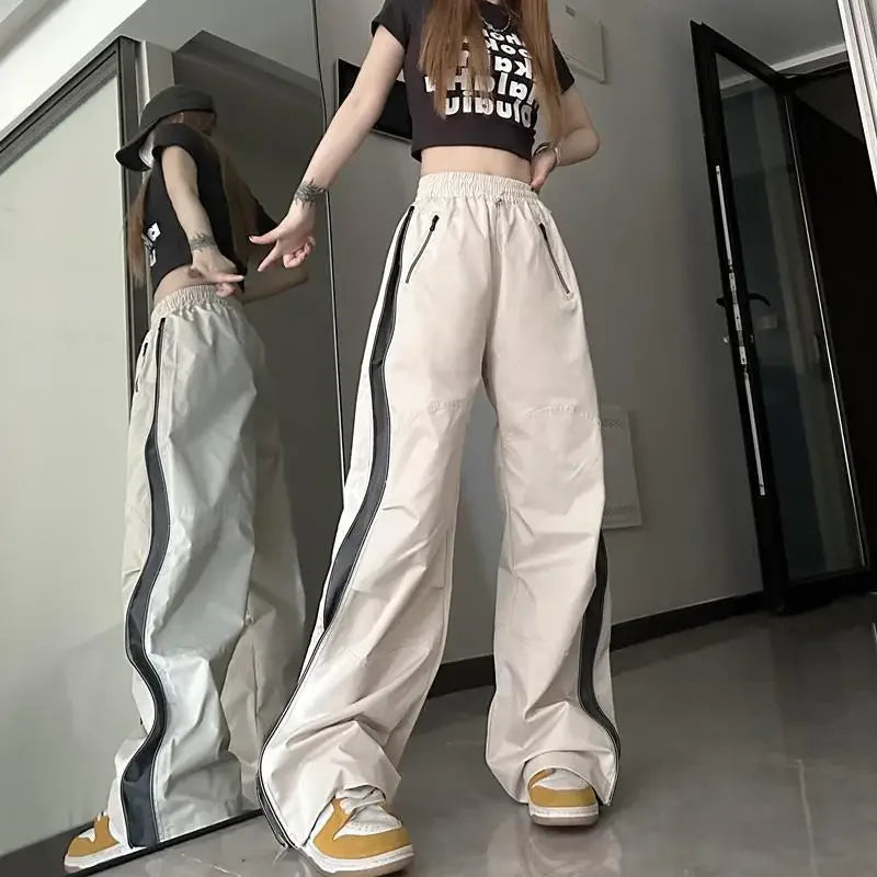 Korean Hip Hop Harajuku Streetwear Lady's Wide Leg Jogger Sweatpants Main image