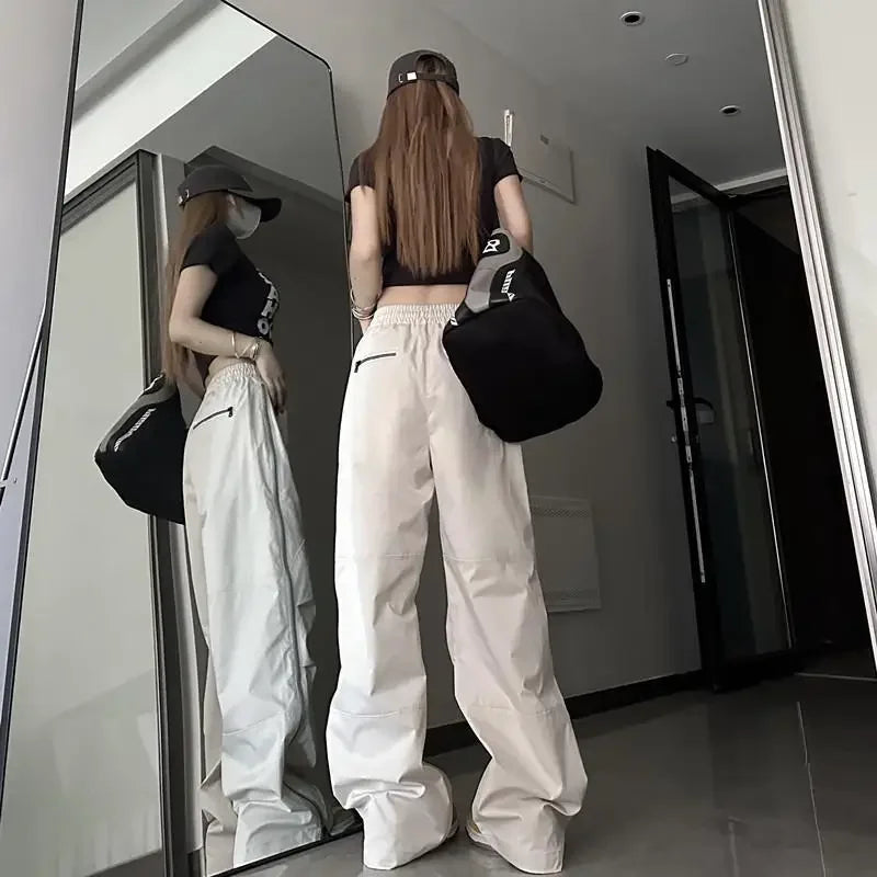 Korean Hip Hop Harajuku Streetwear Lady's Wide Leg Jogger Sweatpants Secondary image