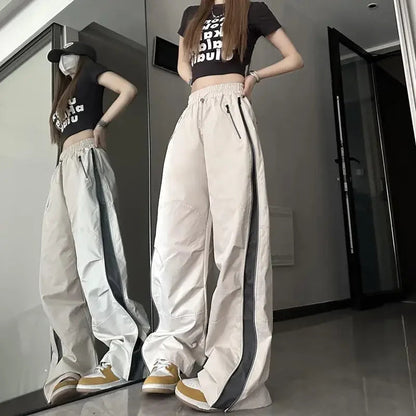 Korean Hip Hop Harajuku Streetwear Lady's Wide Leg Jogger Sweatpants
