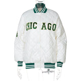 Y2k Green Print Fashion Baseball Jacket