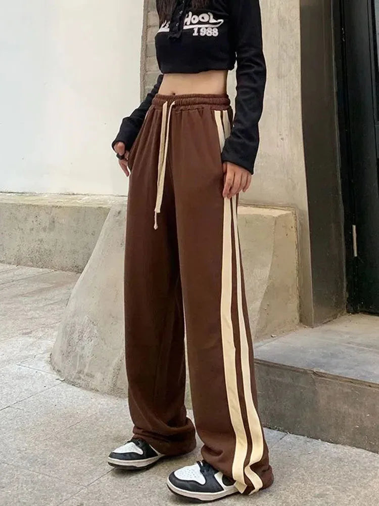 Striped Lace Up Women's  Harajuku BF Style Sweatpants Secondary image