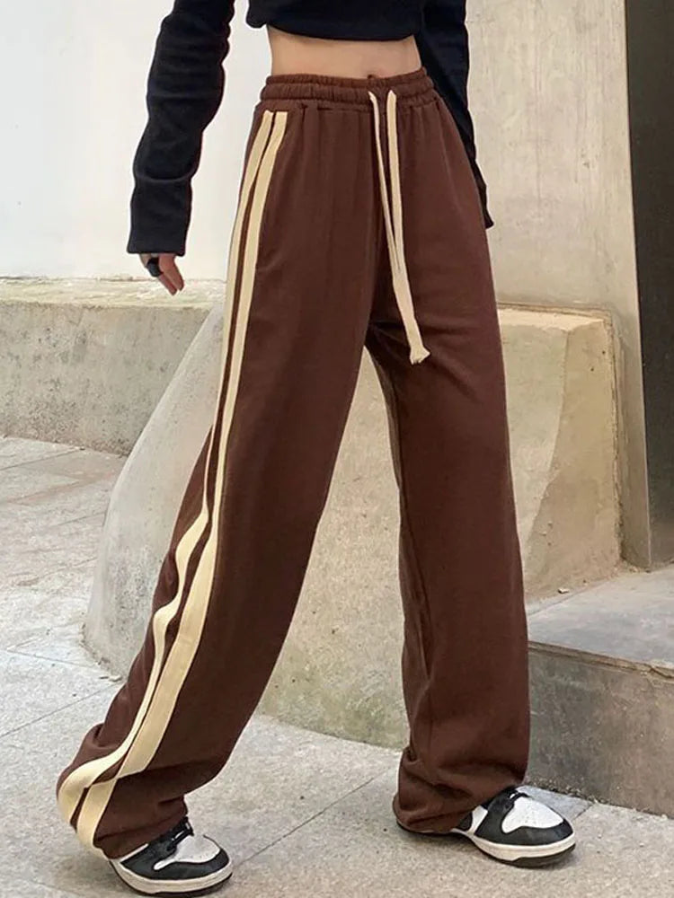 Striped Lace Up Women's  Harajuku BF Style Sweatpants Main image