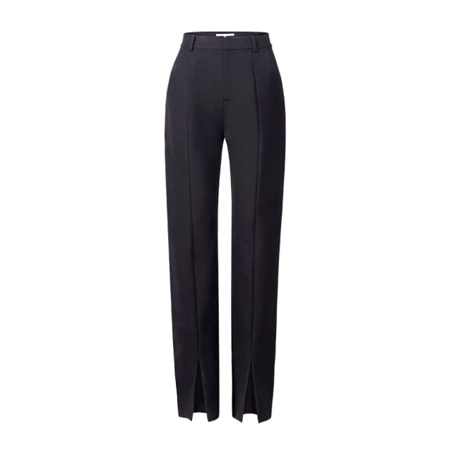 Spring New Ladies Black Pencil Pants bottom split Casual Pants Simple slim Elastic long Trousers For Women