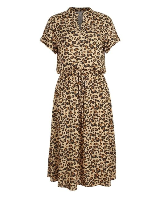 Ladies Bohemian Leopard Print Shirt Dress Women Casual Midi Holiday Summer Dress Female A-line Loose Women Beach Dress