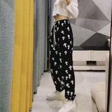 High Waist Jogging Pants Women Printed Loose Sportwear Trousers Female Korean Hip Hop Pants Casual Wide-leg Streetwear Pants